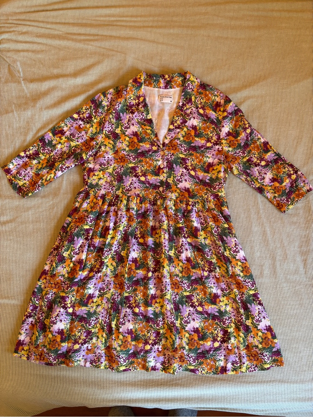 Frank & Oak Floral V-Neck Babydoll Dress
